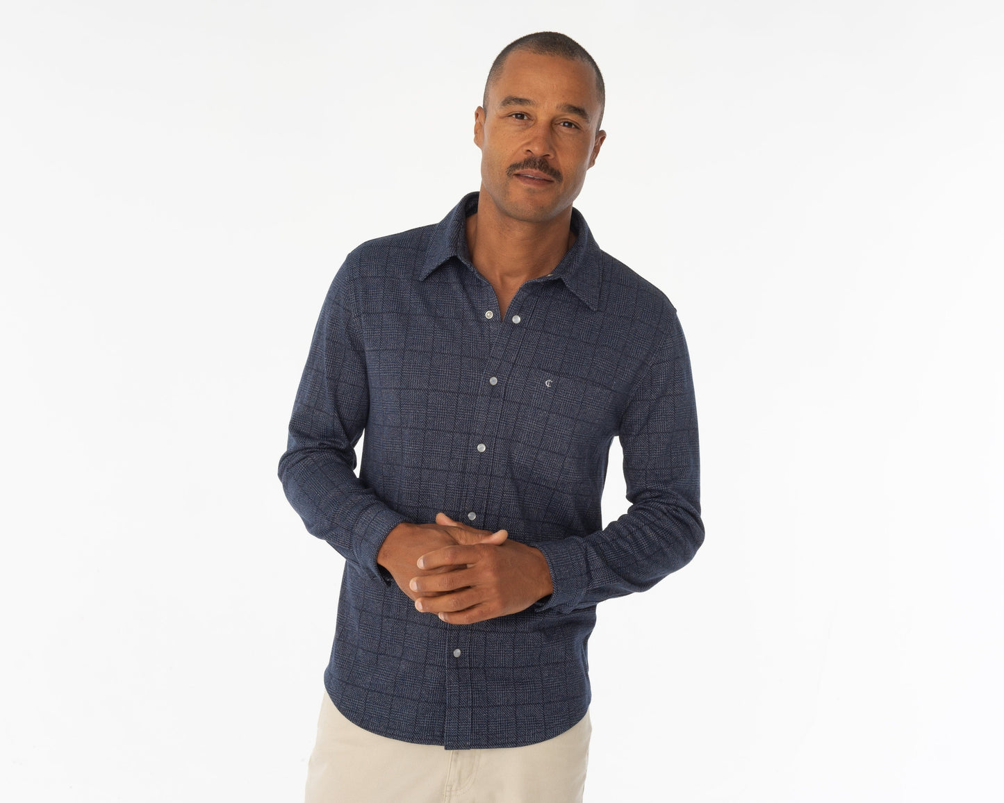 Criquet Chill Knit Pearl Snap - Navy Jacquard